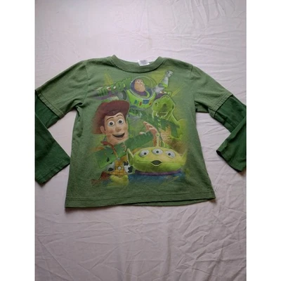Vintage Buzz Lightyear Woodie Toy Story 90s Shirt Kids Small Green Layered  - Image 1 of 4