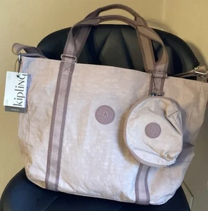 Genuine Kipling Adara Duo Large Crossbody Tote Bag + Pouch Dusty Taupe KIA5R0 - Picture 1 of 7