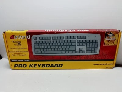 Inland PRO Keyboard Vintage PS2 Compatible 104 Keys Great NEW 70005 See Pics - Image 1 of 4
