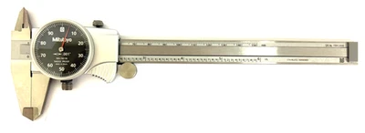 6" .001" GRAD. DIAL CALIPER W/CASE MITUOTYO BLACK FACE- 505-742-56 - Image 1 of 4