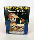 Fine Porcelain Reindeer Christmas Candle Holder Le Gran Imports 1970S