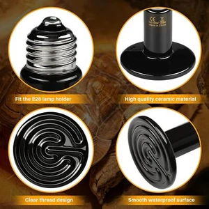 iPower 6 Pack Ceramic Heat Emitter,150W Reptile Heat Lamp Bulb for Amphibian Pet - Picture 1 of 5