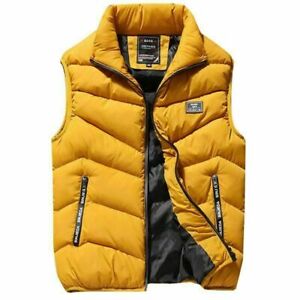 Men's Coat Down Quilted Vest Padded Jacket Sleeveless Outwear Winter Warm Body