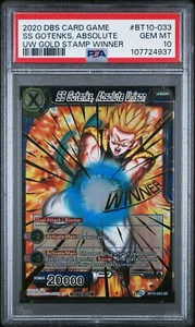 SS Gotenks Absolute Unison WINNER STAMPED Dragon Ball Super Card Game PSA 10 - Picture 1 of 2