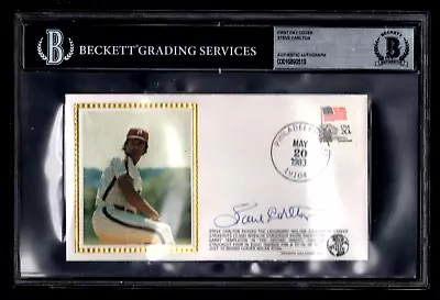 STEVE CARLTON BECKETT SIGNED 1983 FIRST DAY CACHET COVER AUTOGRAPH BASEBALL HOF. - Image 1 of 2
