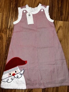 Abito altalena Babbo Natale a righe rosse e bianche Lil Cactus NUOVO bambina taglia 5 - Foto 1 di 8