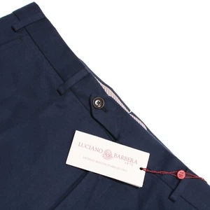 Luciano Barbera NWT Chinos / Casual Pants Size 50 (34 US) In Solid Blue Cotton - Picture 1 of 12
