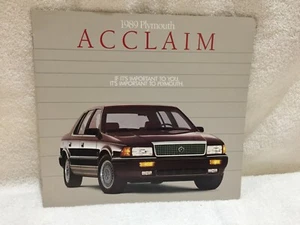 1989 PLYMOUTH ACCLAIM LE LX SHOWROOM BROCHURE W/EXTERIOR COLORS "NOS"  - Picture 1 of 7