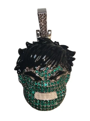 GLD Increíble Hulk Chapado en Oro Blanco 14k Collar Colgante Marvel Comics Nuevo Foto 1 de 4