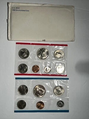 1980 Uncirculated Coin Set U.S Mint Original Government Packaging OGP - Image 1 of 3