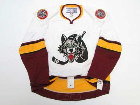 CHICAGO WOLVES AUTHENTIC AHL WHITE REEBOK EDGE 1.0 7187 HOCKEY JERSEY SIZE 56 Cover