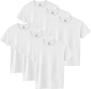 Fruit of the Loom Mens Stay Tucked Crew T-Shirt - X-Large - White (Pack of 6) - Picture 1 of 10