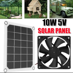 Solar Powered Exhaust Fan Solar Panel Power Ventilator For Home Attic Greenhouse - Picture 1 of 10
