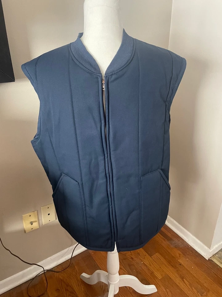 Red Kap Quilted Work Utility Blue Vest Men Size Xl REG excellent Used Collection - Image 1 of 4