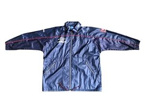 Vintage 90s Umbro Pro Training Rain Jacket Men's XL Navy England Template - Picture 1 of 20