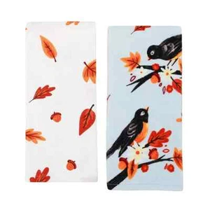 NWT Celebrate Fall Together Fall Birds Kitchen Dish Hand Towel 2-pk - Picture 1 of 1