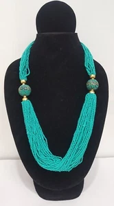 Nuevo Precioso Disfraz Hecho a Mano Boho Chic Collar Tribal Turquesa - Imagen 1 de 1