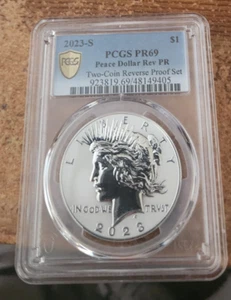 2023 s silver reverse proof Peace Dollar PCGS PR 69 - Picture 1 of 2