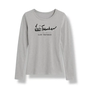 Luis Trenker Long Sleeve Big Central LogoTops T-shirt Women’s Gray Size L - Picture 1 of 13