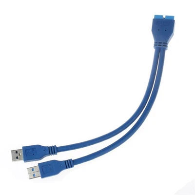 Adaptador de cabo de extensão de placa-mãe porta dupla USB 3.0 macho para 20 pinos macho 5Gbp - Imagem 1 de 4