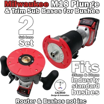 Milwaukee M18 FTR Plunge & Trim Sub-Base Set for 60mm & 35mm  Bushes  – INC P&P - Image 1 of 4