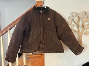 VINTAGE Carhartt J22 Quilt Lined Dark Brown Duck Arctic Jacket Made USA Size 2XL - Picture 1 of 8