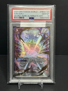 DBS FUSION WORLD FB04-129 SON GOKU SECRET RARE ALTERNATE ART PSA 10 - Picture 1 of 2