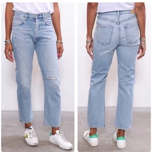 Pantalones de mezclilla cortos rectos curvos Citizens Of Humanity McKenzie Blazing Star talla 26 - Imagen 1 de 13