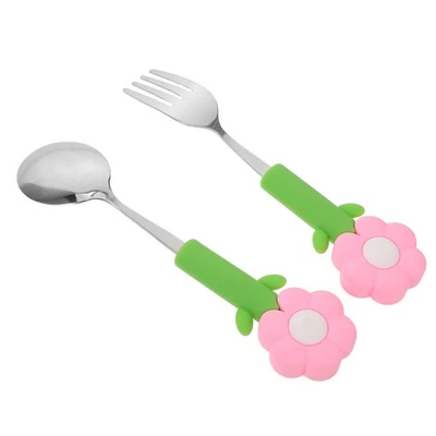  2 pezzi di posate per bambini in acciaio inossidabile: set di posate per - Immagine 1 di 4