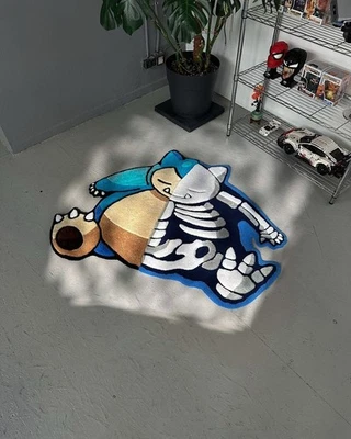 Unique Snorlax Skeleton Rug – Half Cartoon, Half Skeleton Design carpet - Image 1 of 4