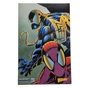 Fleer Marvel Masterprints 1994 Jumbo SpiderMan Vs Venom Mark Bagley Wizard Promo - Imagen 1 de 3