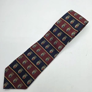 Tommy Hilfiger Men's Tie Red Blue Crest Logo Striped Silk 59" Necktie  - Picture 1 of 5