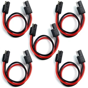 Confezione 5 Cavo Alimentazione 2 Pin 12" 14 Gauge Resistente Sgancio Rapido Cavo In Linea - Foto 1 di 3