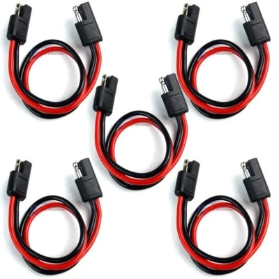 5 Pack 2 Pin 12" 14 Gauge Heavy Duty Quick Disconnect Power Cord Cable Inline - Image 1 of 3