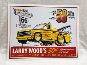 HOT WHEELS E FOGLIO POSTER IMMAGINE 2019 33° CONVENTION LARRY WOOD DINNER 50° - Foto 1 di 2