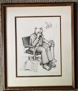 Wall Street Journal Picture Cartoon signed 1979 - Bears Are Decimated” - 21x18 - Picture 1 of 2