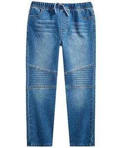 Epic Threads Big Boys Slim Straight Drawstring Waist New Moto Denim Pant S #7150 - Picture 1 of 2