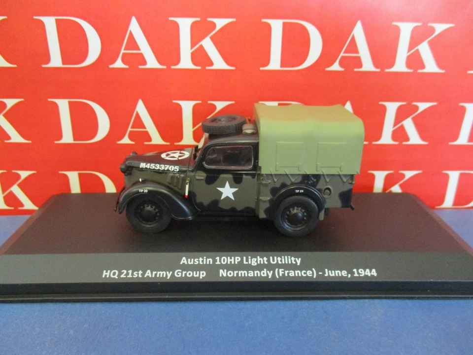 Die cast 1/43 Modellino Auto Austin 10HP Light Utility Normandy 1944 France - Immagine 1 di 4