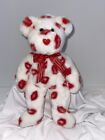 Ty Beanie Buddies 2001 14” Smooch Bear Covered In Kisses Valentines Love