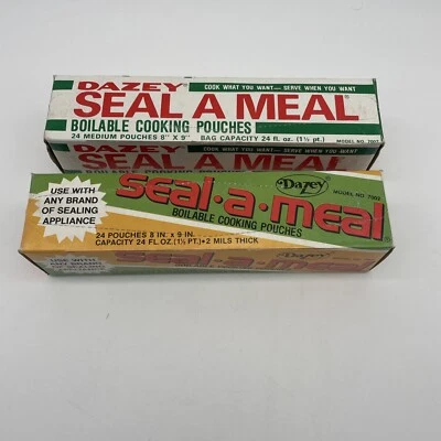 Lote De 2 Bolsas De Cocina Hervibles De Colección Dazey Seal A Comida Modelo 7002 24 Ct Nuevo De Lote Antiguo Foto 1 de 3