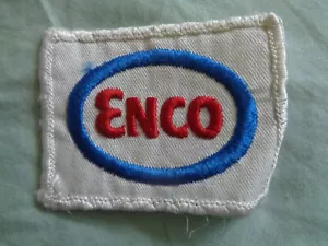 ENCO OILS GASOLINE UNIFORM VINTAGE PATCH 3 X 2 1/4 INCHES - OIL GAS ORIGINAL - Picture 1 of 4