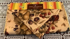 Kmart Brand Autumn Fall Fabric Table Runner 72 x 14 Inch Polyester NWT Brand New - Picture 1 of 6
