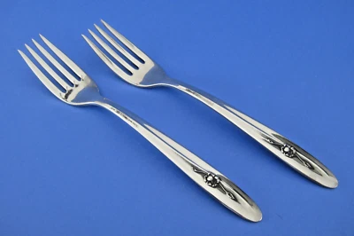 Sears Roebuck Provincial Rose 2 tenedores de cena tradición acero inoxidable vintage 1971 Foto 1 de 3