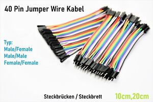 40 Pin Jumper Kabel Steckbrücken Steckbrett Kabel 10cm,20cm 2.54 für Arduino