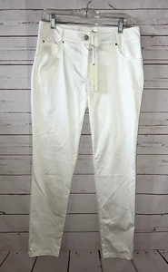 D EXTERIOR Gr. IT 44 US 6 Baumwolle Stretch Slim Skinny Hose weiß mit Etikett - Bild 1 von 11