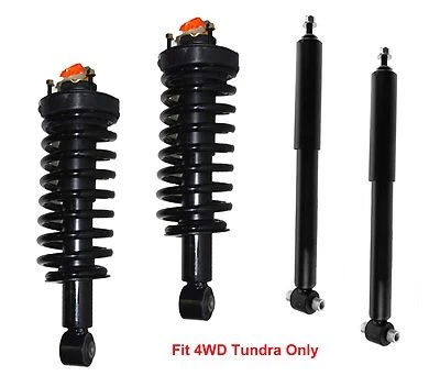 2 resortes de puntales delanteros completos + 2 amortiguadores traseros aptos para Toyota Tundra 2000-2006 4x4 Foto 1 de 4