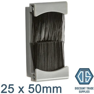 Single Euro Module Grey Brush Cable Entry Clip-In Insert 25 x 50mm 1 Gang - Picture 1 of 1