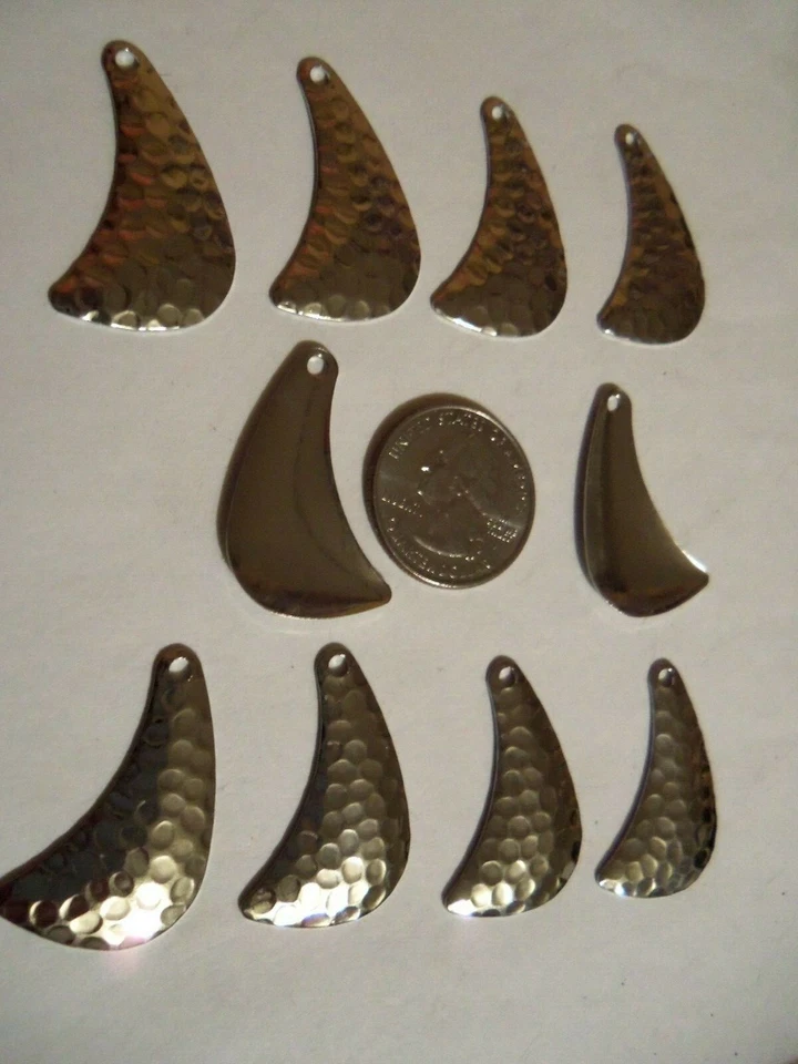 10 Size 4 1/2 Tomahawk Hatchet Spinner Blades Ham Silver Crawler Harness Rigs  - Image 1 of 1