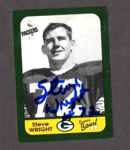 Steve Wright 1991 Super Bowl II Champion Green Bay authentic autographed card - Image 1 of 2