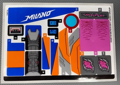 Sticker Sheet for LEGO Set 76081  The Milano vs. The Abilisk Space Ship Decals - Image 1 of 4